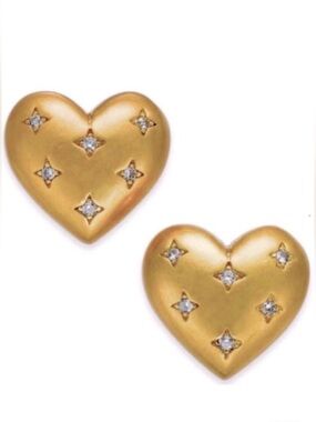 KATE SPADE ♠️ NEW YORK My Precious Heart Gold Crystal Earrings